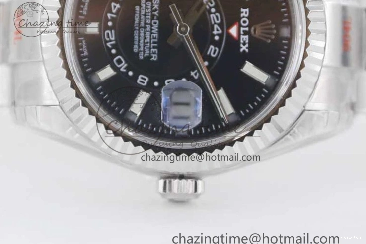 to Best 1:1 Noob 23J Black Dial 326934 on SS Bracelet 904L Sky-Dweller SS Asian 9001 Edition 0705
